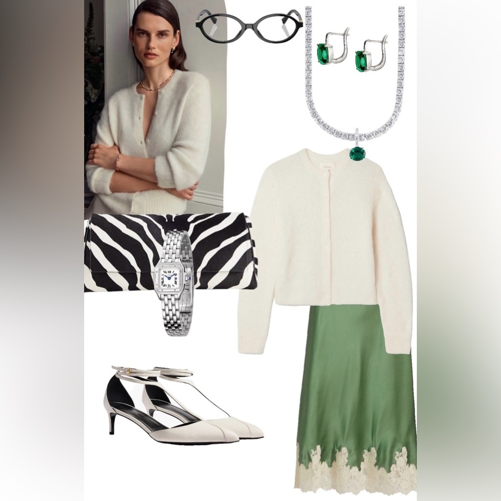 KATE RIVIÈRE NECKLACE IN 3.75MM LAB WHITE SAPPHIRE 16in with emerald pendant - Picture 10 of 10
